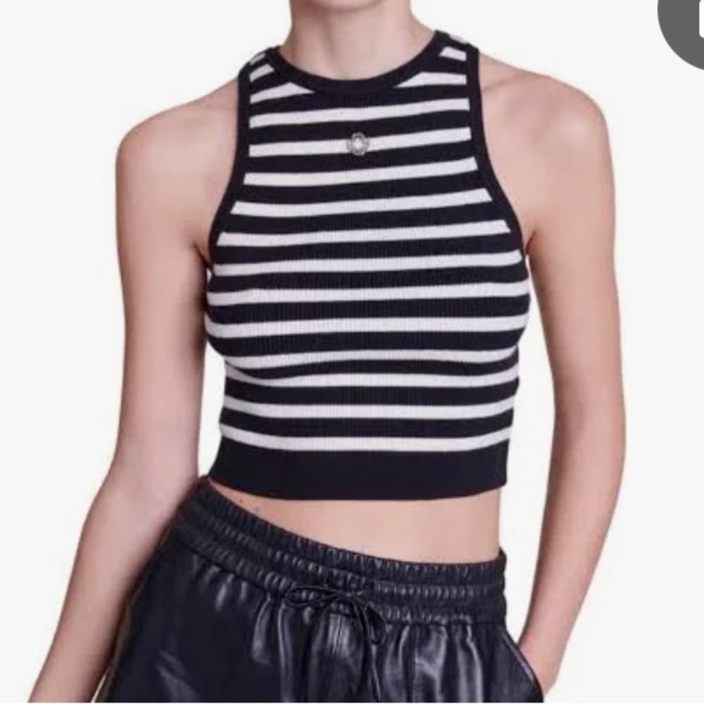 Maje striped crop top